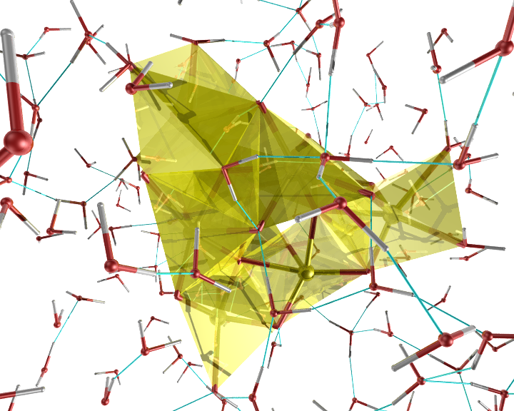 Nice polygons: A nanocluster in liquid